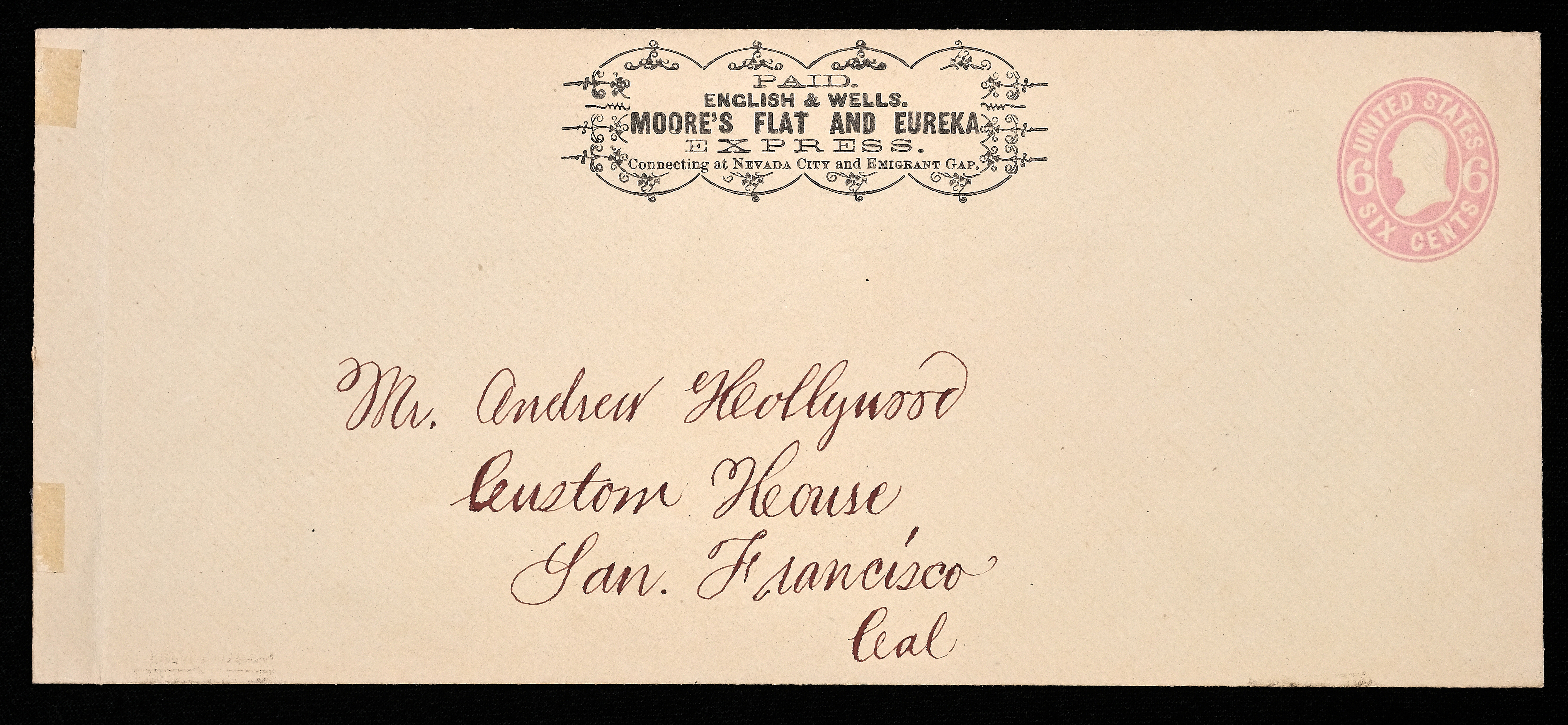Lot 4027 - western postal history English & Wells Moore's Flat and Eureka Express -  Americana Stamps Winter 2026 Sale -Day 2